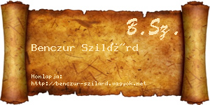 Benczur Szilárd névjegykártya